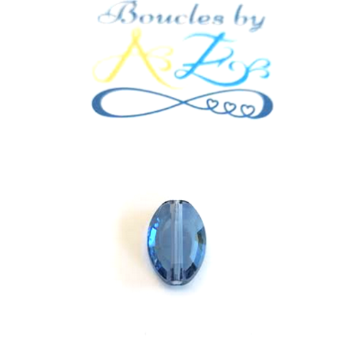 Perle facettée ovale bleue 11x8mm pble10-10.