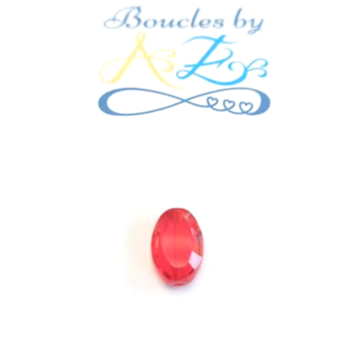 Perle facettée ovale rouge 11x8mm prou6-7