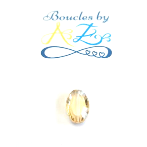 Perle facettée ovale jaune 11x8mm pja7-22