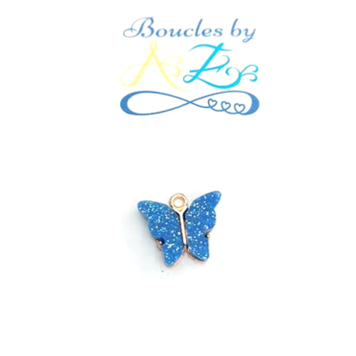 Breloque papillon bleu 14x16mm ble13-1