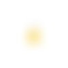 Pompon jaune imitation soie embout doré 30mm pomcd-148
