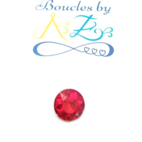 Cabochon strass rouge 12mm str6-11