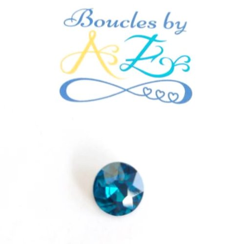Cabochon strass turquoise 12mm str6-18