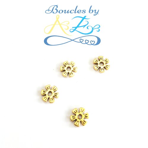 Perles intercalaires fleurs dorées 8mm x10 pdo3-18