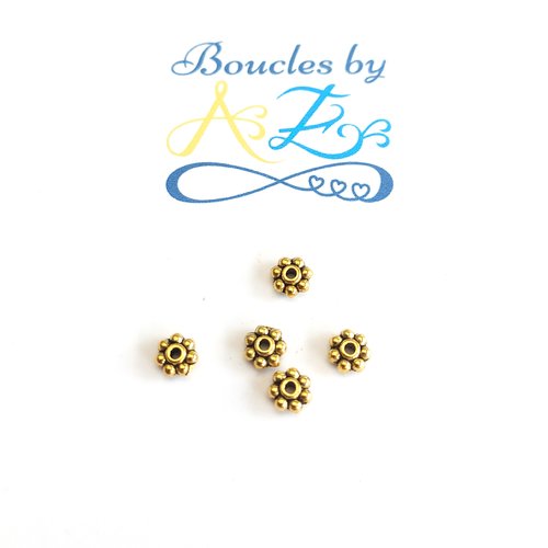 Perles intercalaires fleurs dorées 5mm x30 pdo3-21