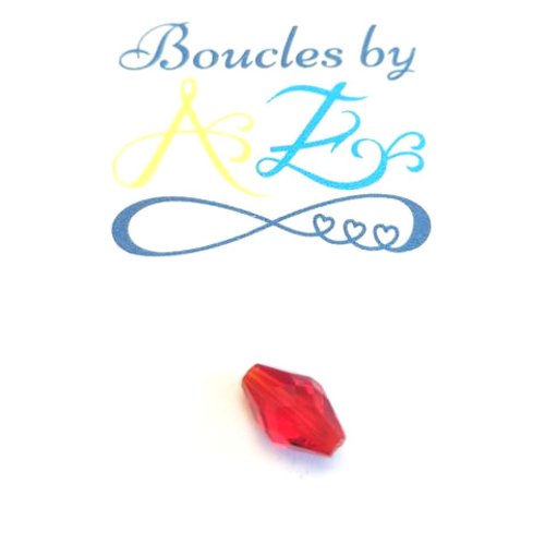 Perle facettée toupie rouge en verre aaa 9x6mm prou6-17