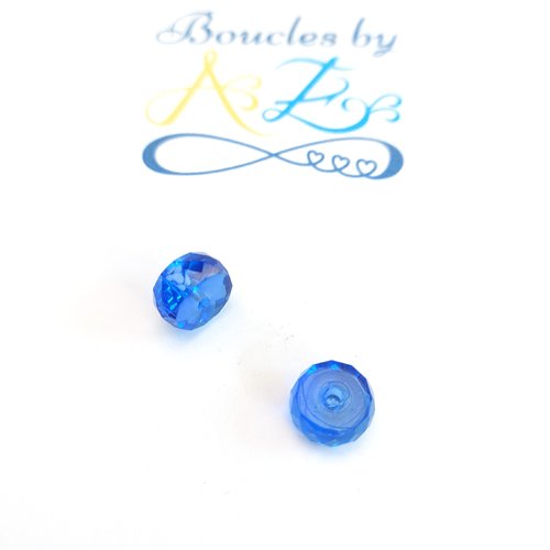 Perle facettée rondelle bleue 8x3,5mm pble2-5