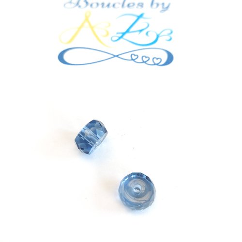 Perle facettée rondelle bleue 8x3,5mm pble2-7