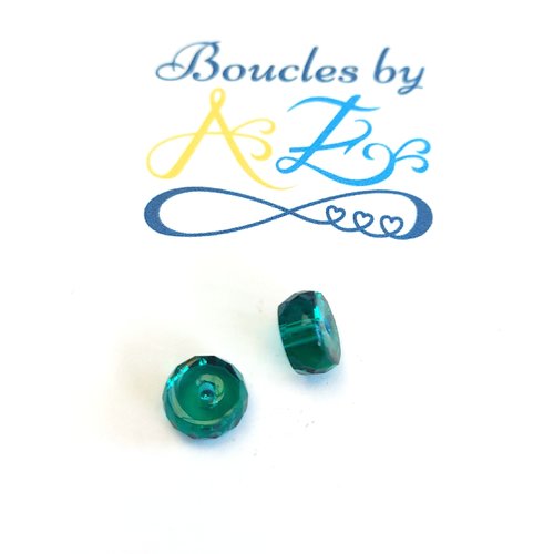 Perle facettée rondelle turquoise 8x3,5mm pve2-18