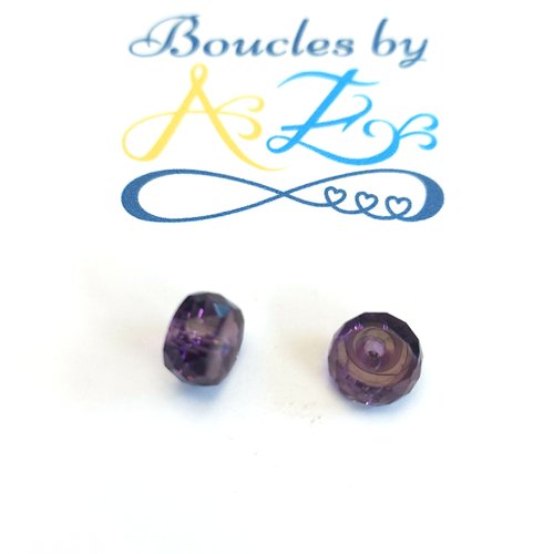 Perle facettée rondelle violette 8x3,5mm pvi2-7