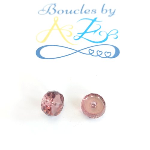 Perle facettée rondelle rose 8x3,5mm pros2-9