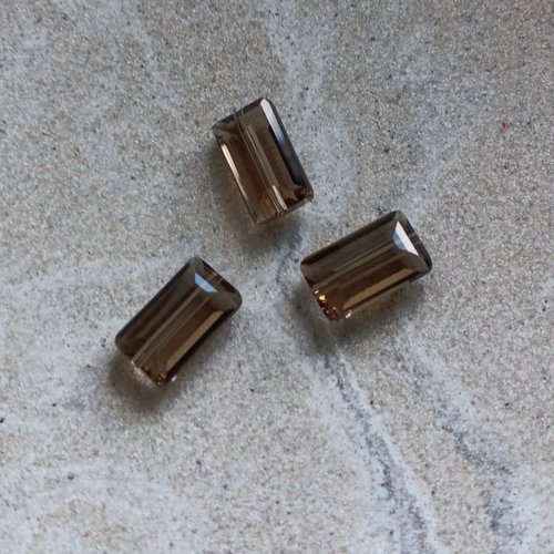 Perle facettée rectangle marron 8x14mm pma2-4