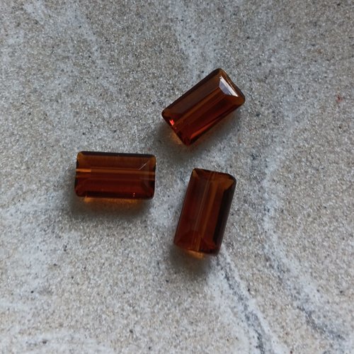 Perle facettée rectangle marron 8x14mm pma2-24