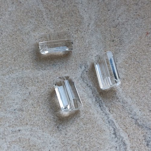 Perle facettée rectangle transparente 8x14mm pblc2-6