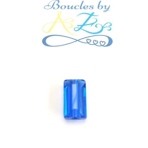 Perle facettée rectangle bleue 8x14mm pble2-15