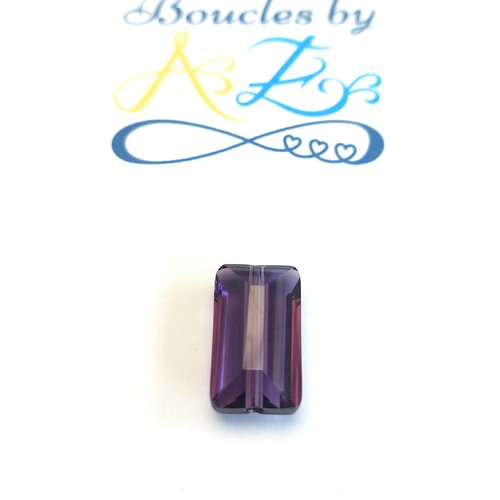 Perle facettée rectangle violette 8x14mm pvi3-14