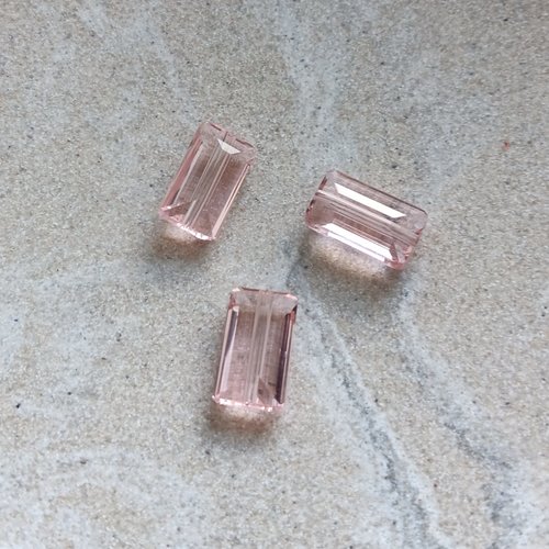 Perle facettée rectangle rose 8x14mm pros3-8