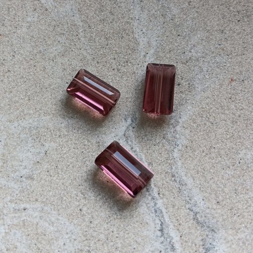 Perle facettée rectangle rose 8x14mm pros3-9