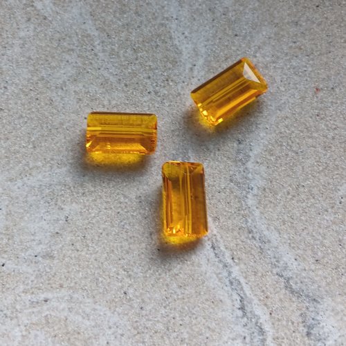 Perle facettée rectangle orange 8x14mm por4-1