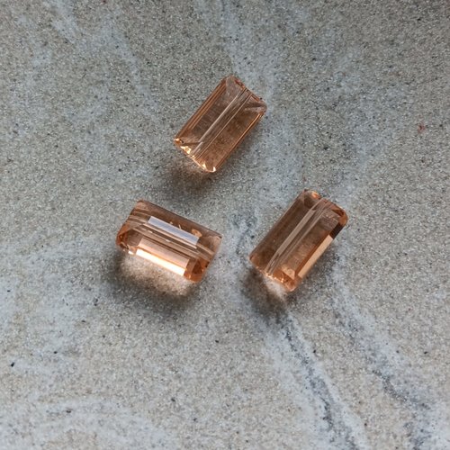 Perle facettée rectangle orange 8x14mm por4-3