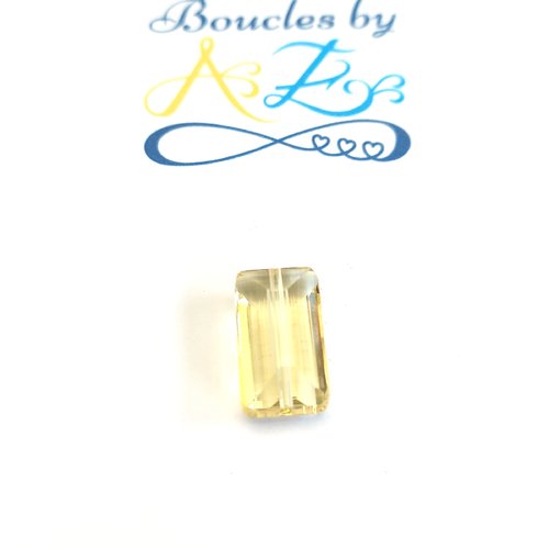 Perle facettée rectangle jaune 8x14mm pja2-14
