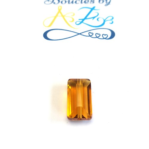 Perle facettée rectangle jaune 8x14mm pja2-15