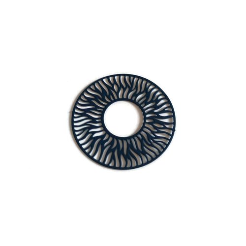 Estampe filigrane rosace bleu marine en acier inox 30mm x1 ou x10 geble-18