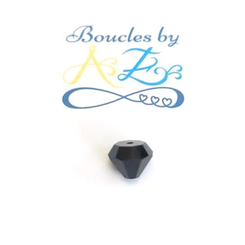 Perle facettée diamant noire 10x7mm pno3-14