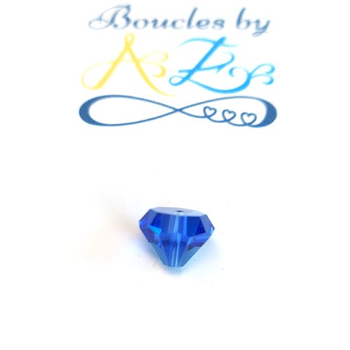 Perle facettée diamant bleue 10x7mm pble10-6