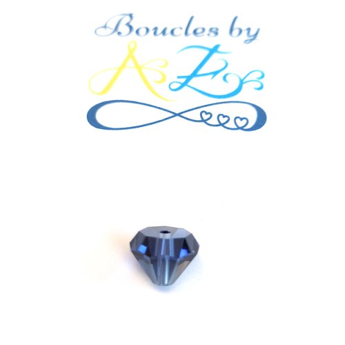 Perle facettée diamant bleue 10x7mm pble10-8