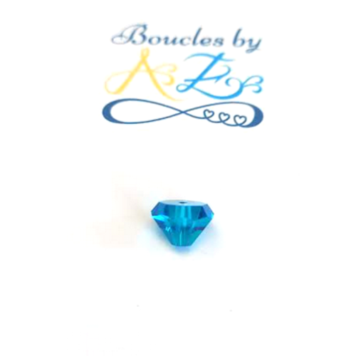 Perle facettée diamant turquoise 10x7mm ptu7-3
