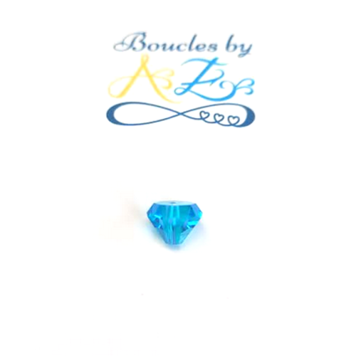 Perle facettée diamant turquoise 10x7mm ptu7-4
