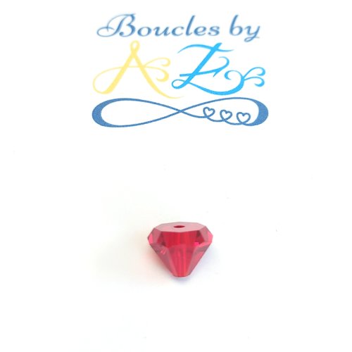 Perle facettée diamant rouge 10x7mm prou6-4