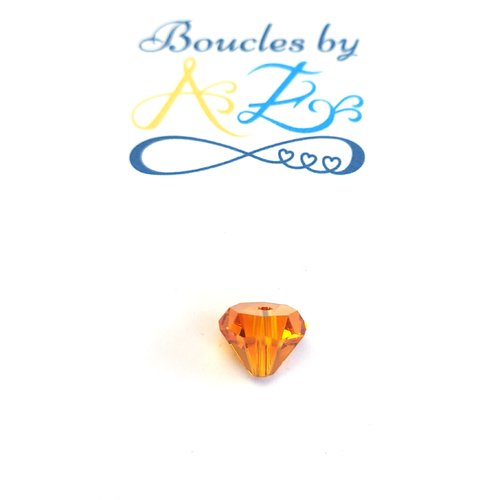 Perle facettée diamant orange 10x7mm por5-15