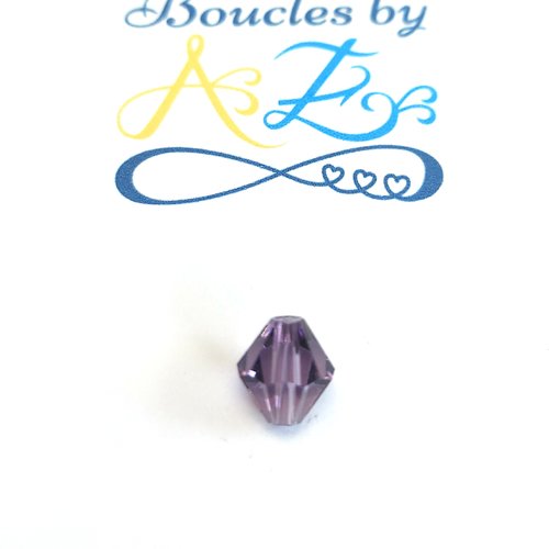 Perle facettée toupie violette 8x8mm pvi7-1