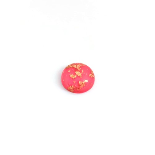 Cabochon rose et doré en résine 14mm x1 ou x10 car14-5