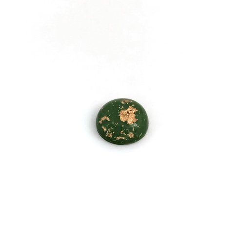 Cabochon vert et doré en résine 14mm x1 ou x10 car14-7