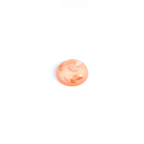 Cabochon orange en résine avec éclats de coquillage 14mm x1 ou x10 car14-28
