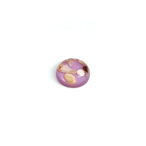 Cabochon violet en résine avec éclats de coquillage 14mm x1 ou x10 car14-29