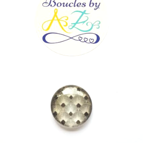 Cabochon noir et blanc 20 ou 25mm caplv17-1