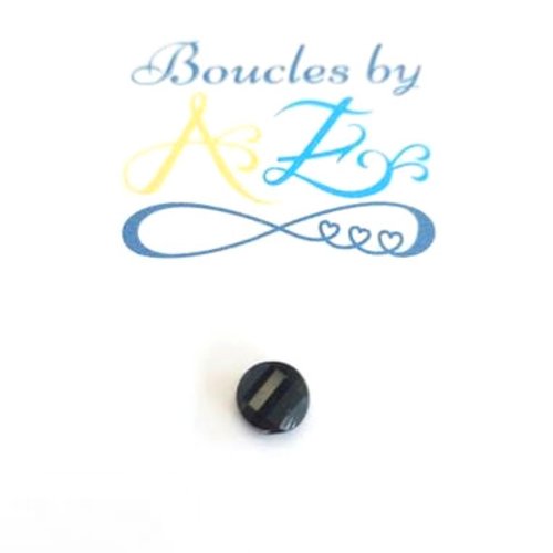 Perle facettée, rond plat ondulé, noire 6mm pno2-13