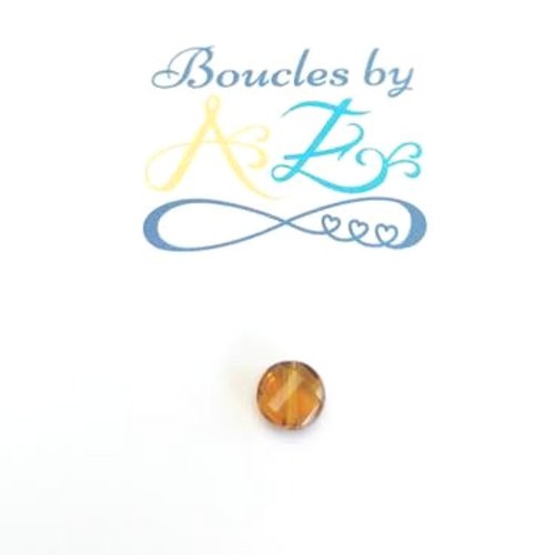 Perle facettée, rond plat ondulé, marron 6mm pma3-4
