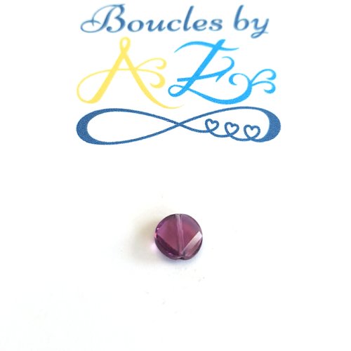 Perle facettée, rond plat ondulé, violette 6mm pvi7-16