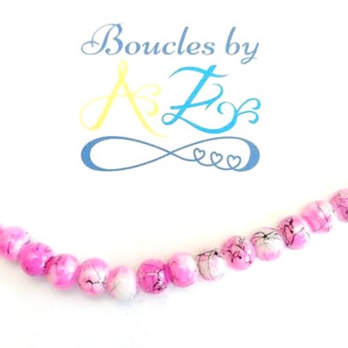 Perles rondes tricolores rose/noir/blanc 6mm x50 pros2-5