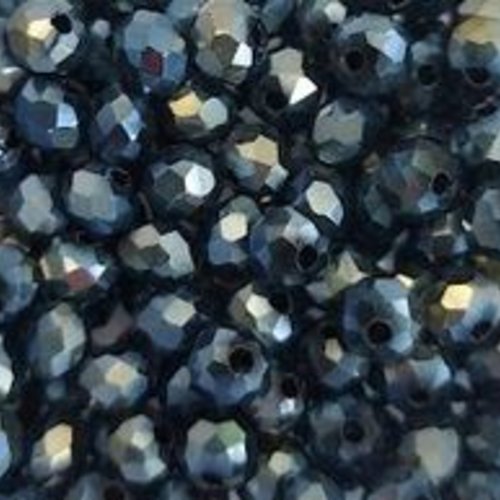 Perles à facettes noires 4x3mm x50 pno3-12