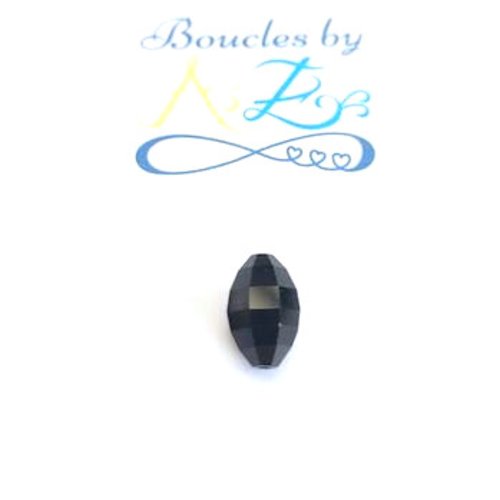 Perle facettée ovale noire 11x8mm pno3-17