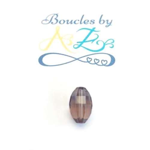 Perle facettée ovale marron 11x8mm pma3-18