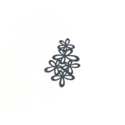 Estampe filigrane fleurs grise 35x19mm gegr-9