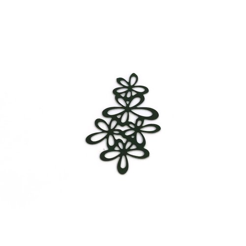 Estampe filigrane fleurs kaki 35x19mm geve-71