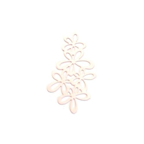 Estampe filigrane fleurs rose 35x19mm geros-13